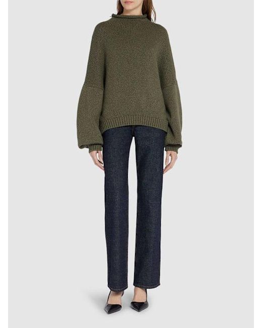 Khaite Blue Danielle Denim High-Rise Straight Jeans