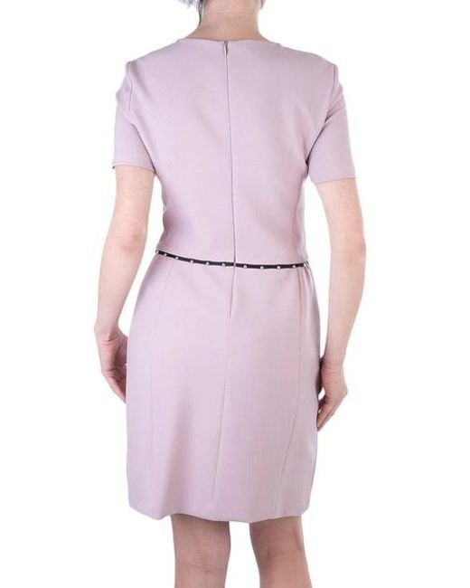 Emporio Armani Purple Short-Sleeved Round-Necked Dress