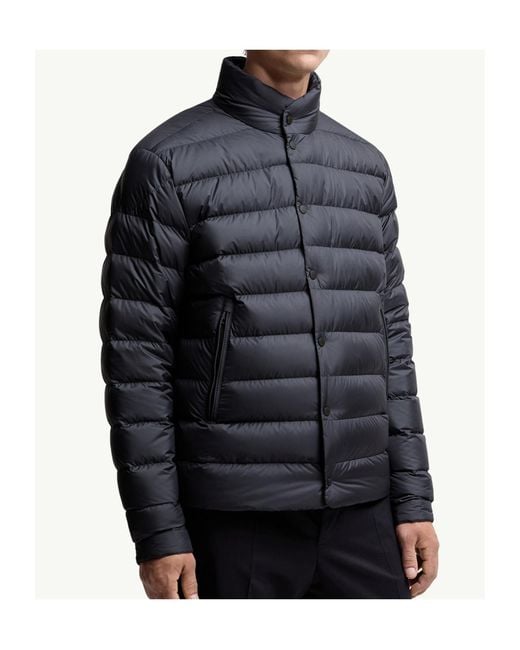 Moncler Blue Lyco High-Neck Quilted Jacket for men