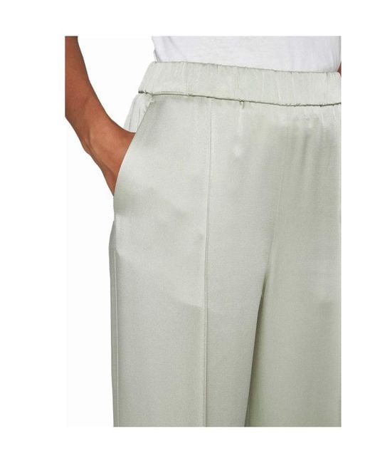 Jil Sander White Elastic Waist Wide-Leg Trousers