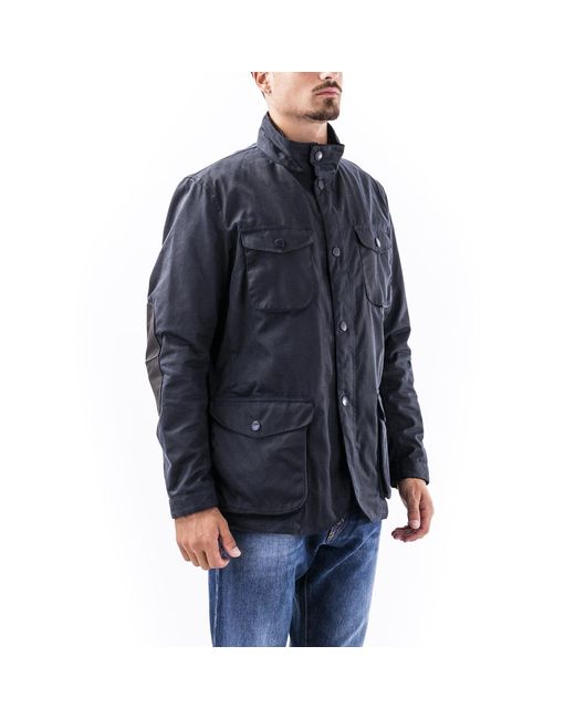 Barbour Blue Lapel Military Jacket for men