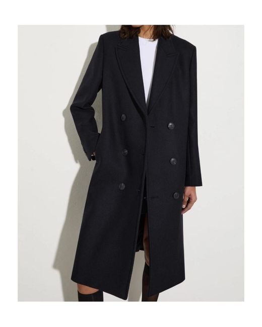 MAX&Co. Blue Wool-Twill Coat