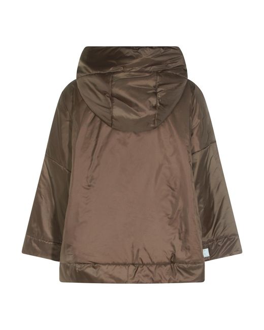 Max Mara Brown The Cube Fiore Quilted Hooded Jacket