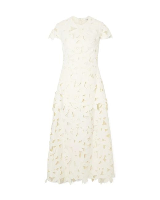 Jonathan Simkhai White Laser-Cut Midi Dress