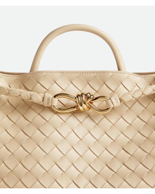 Bottega Veneta Metallic Andiamo Medium Top Handle Bag