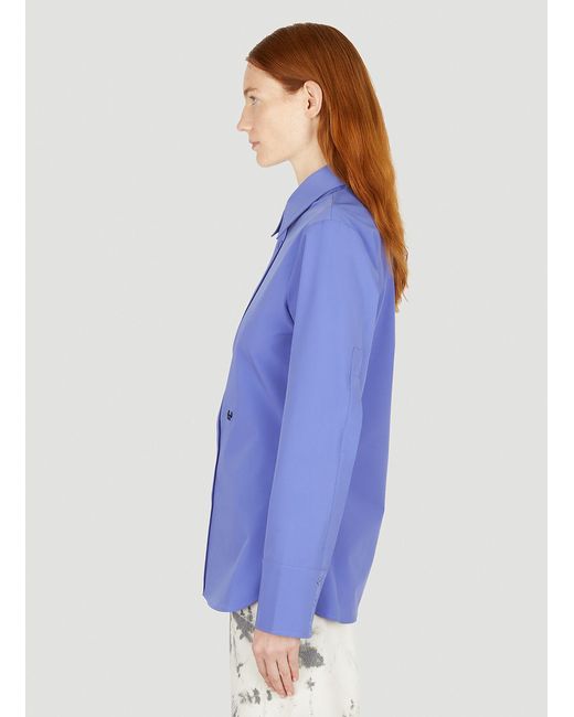 Eytys Blue Lapel Long-Sleeved Shirt