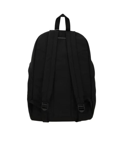 MM6 by Maison Margiela Black Numbers-Patch Zipped Backpack for men