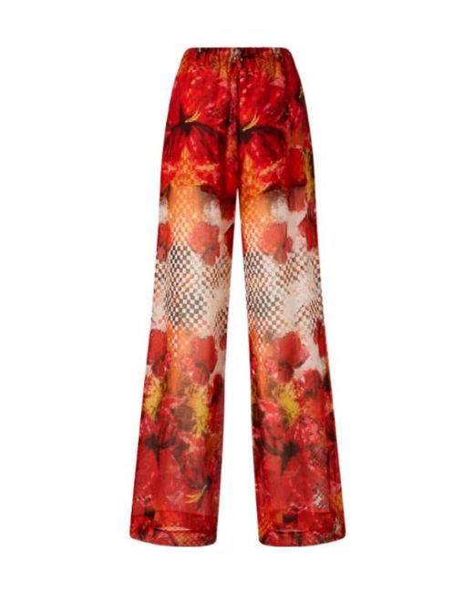Pinko Red Patterned Palazzo Pants
