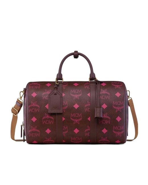 MCM Red Ottomar Weekender Bag