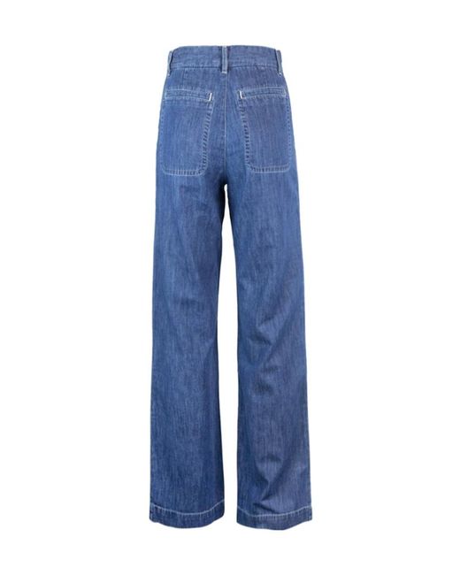 A.P.C. Blue High Waist Flared Jeans