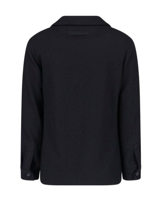 Zegna Black Single-Breasted Patch-Pocket Blazer for men