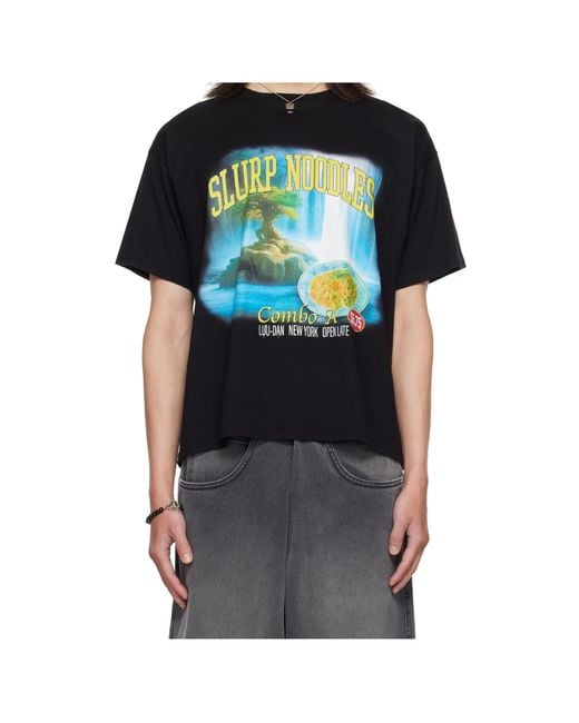 Lu'u Dan Black Slurp Noodles Box T-Shirt for men