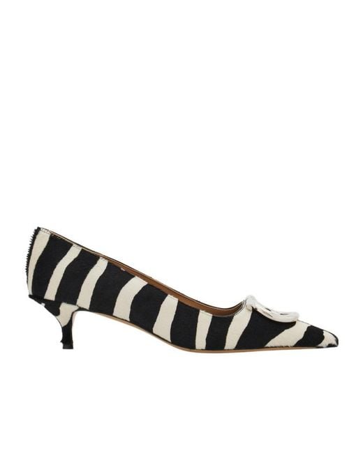 Ferragamo Black Ferragamo Lara 40 Printed Pumps