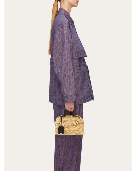Ferragamo Metallic Hug Logo Mini Shoulder Bag