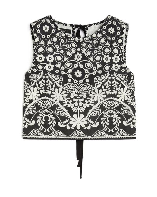 Weekend by Maxmara Black Wkifanale Printed Sleeveless Top