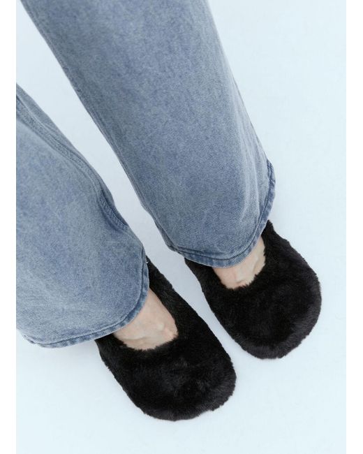Stella McCartney White Ryder Round Toe Shaggy Pumps