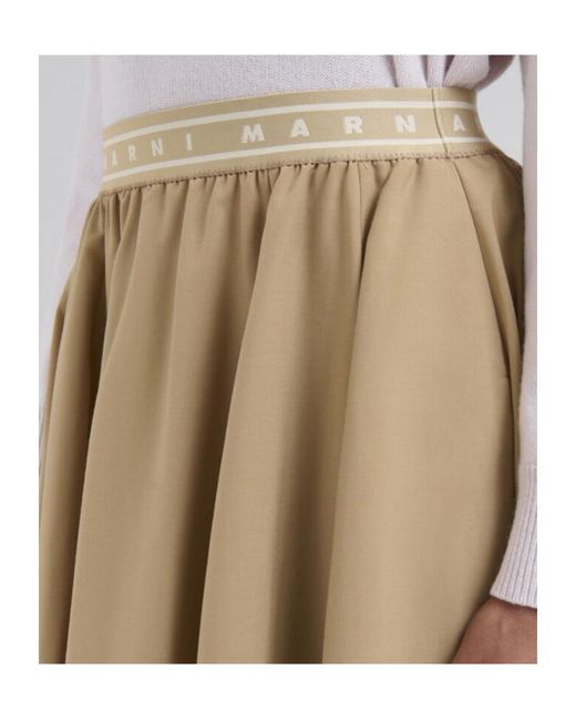 Marni Natural Logo Symbol Midi Skirt