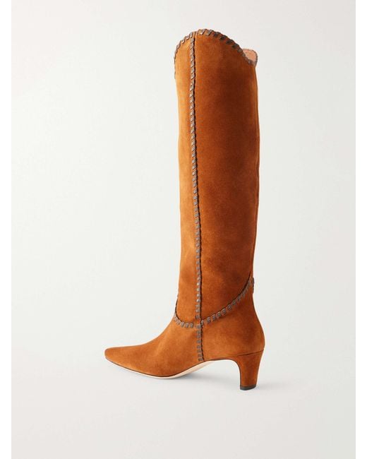 Staud Brown Wally Suede Knee Boots