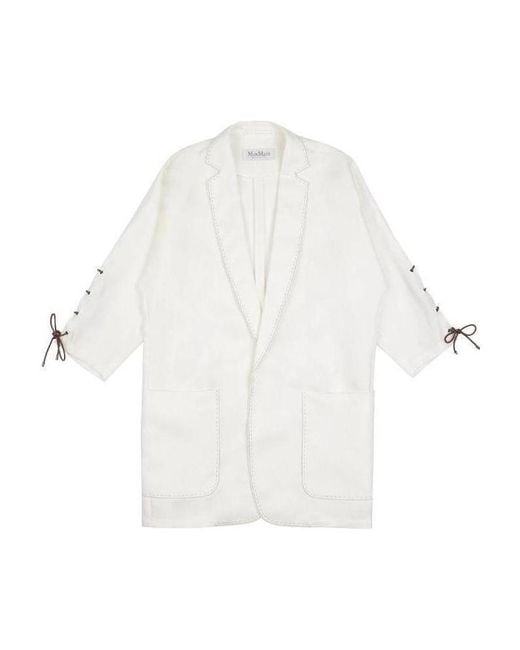 Max Mara White Lapel Casual Jacket