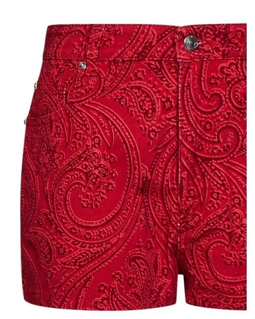 Etro Red Shorts