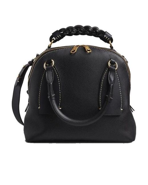 Chloé Black Medium Daria Top-Handle Bag