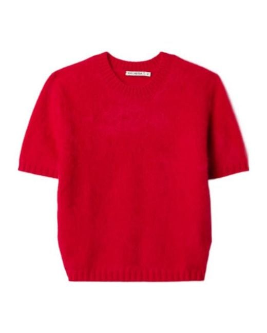 Kallmeyer Red Short-Sleeved Cashmere Sweater
