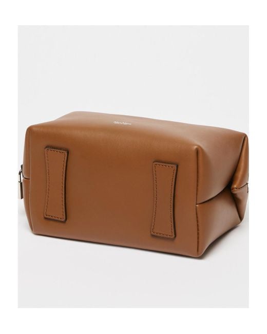 Max Mara Brown Small Natural Leather Bowler Bag
