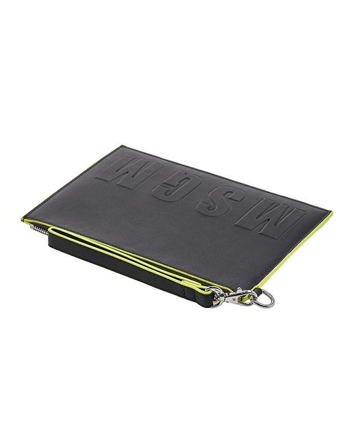 MSGM Black Zippered Clutch