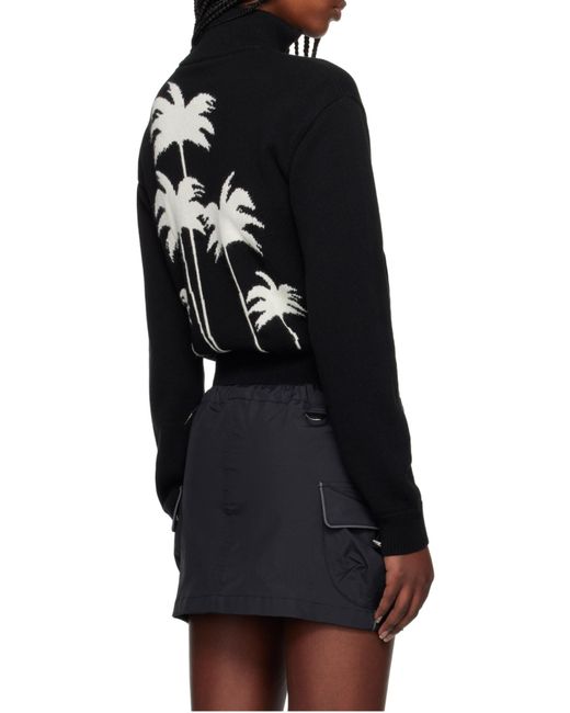 Palm Angels Blue Palm Tree Knitted Track Top