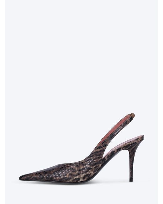AMINA MUADDI Brown Snake Print High-Heeled Sandals