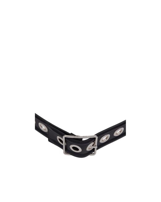 McQueen White Eyelet Detailed Buckled Belt