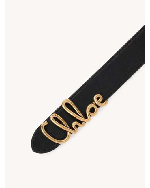 Chloé White Chloé Iconic Logo Plaque Belt