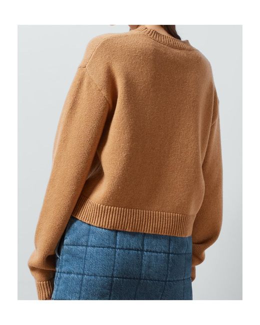 Gucci Natural Logo Intarsia Crewneck Knit Sweater