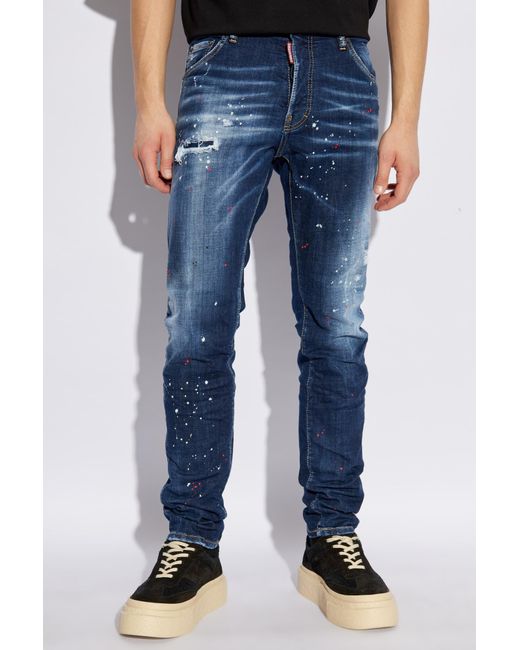 DSquared² Blue Cool Guy Distressed Skinny Jeans for men