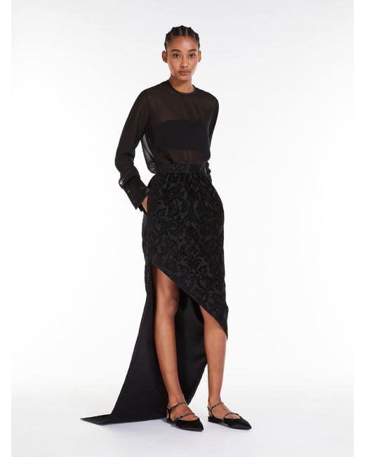 Max Mara Black Pianoforte Crewneck Long-Sleeved Top