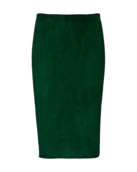 Stouls Green Gilda Suede Pencil Skirt
