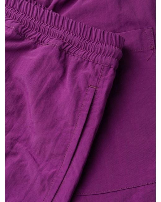 MSGM Purple Logo-Printed Drawstring Swim Shorts for men