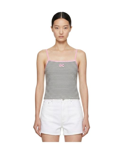 Marissa Chiara Gray Striped Suspenders