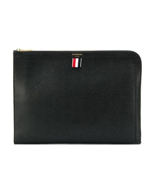 Thom Browne Black Zipped Document Case for men
