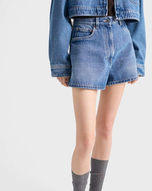 Prada Blue Denim Shorts