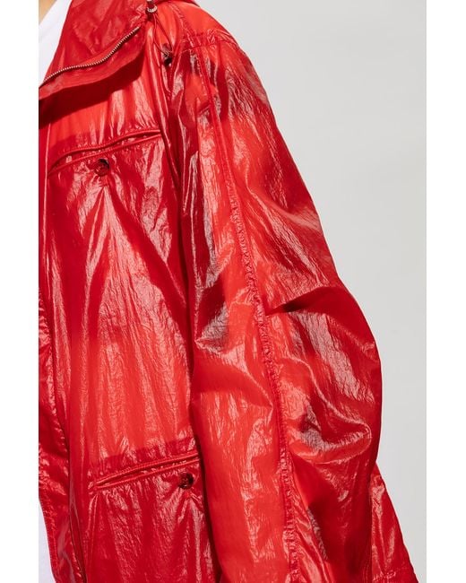 Ferragamo Red Ferragamo Hooded Drawstring Jacket for men
