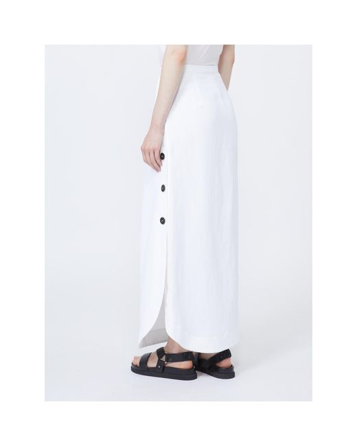 Max Mara White Zipper Skirt