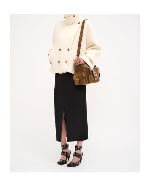 Chloé Natural Chloé Double-Breasted Buttoned Coat