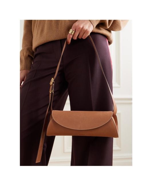 Jil Sander White Logo Debossed Shoulder Bag