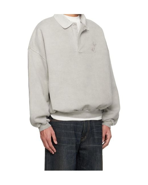 Fear Of God Gray Logo Polo Sweatshirt for men