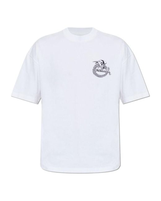 AllSaints White Terra Graphic T-Shirt for men