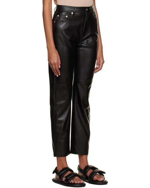 Nanushka Black High-Rise Straight-Leg Pants