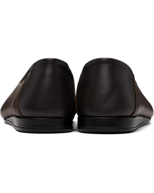 Jacquemus Brown Logo-Print Loafers for men