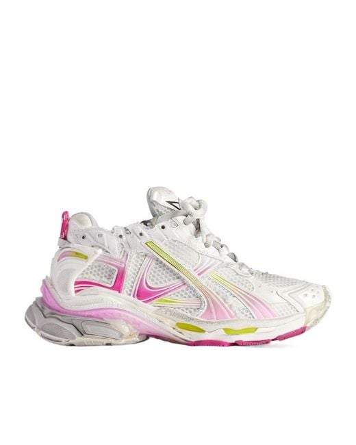 Balenciaga White Lace-Up Runner Sneakers