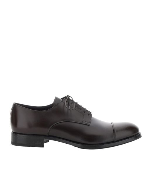 Lidfort Black Antick Cap-Toe Derby Shoes for men